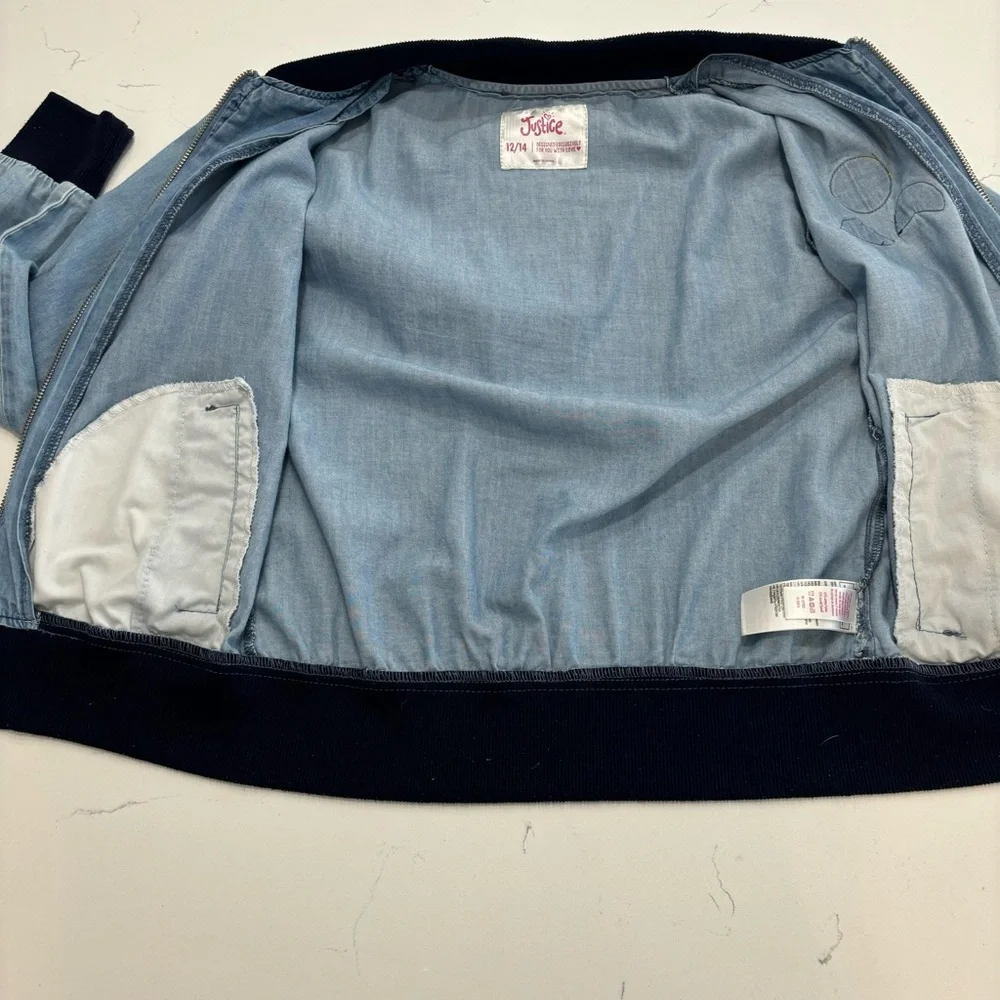 Girls Justice Denim Jacket with Fun Patches